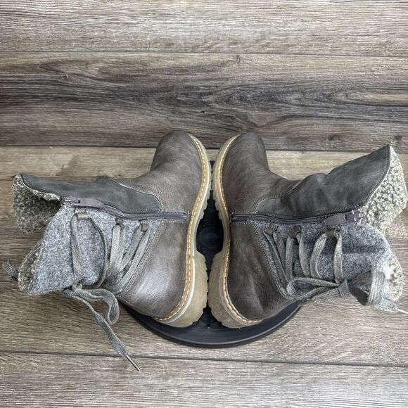 Patrizia By Spring Step Boots Womens Sz 10.5 Nainsi Zip Buckle Biker Boot Brown - Picture 2 of 8